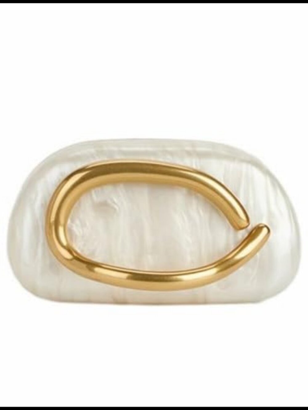 Acrylic Clutch Metal Handle Evening Bag Party Purse Removable Chain